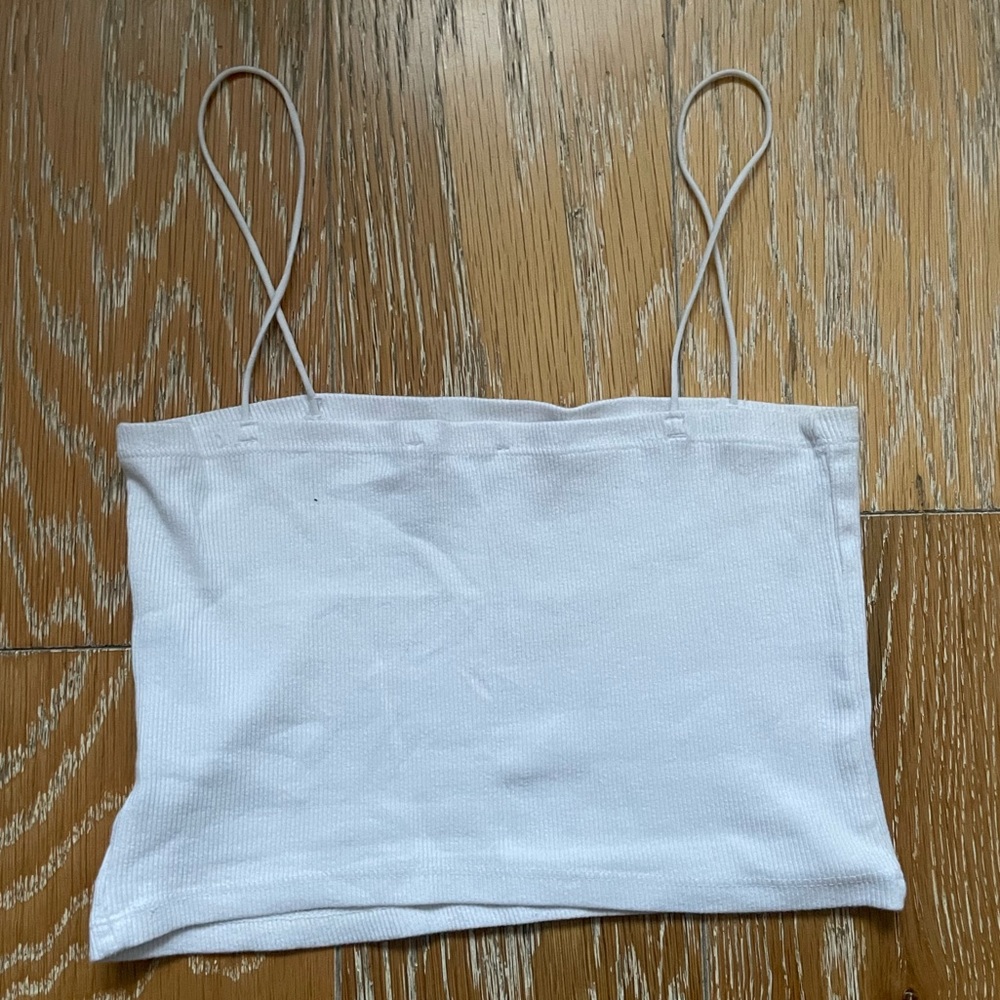 White Ribbed Tube Top - Picture 3 of 4